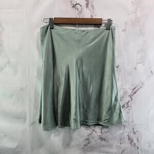 & Other Stories Skirt Womens 8 Medium Satin Green Sage Mini Circle Skater